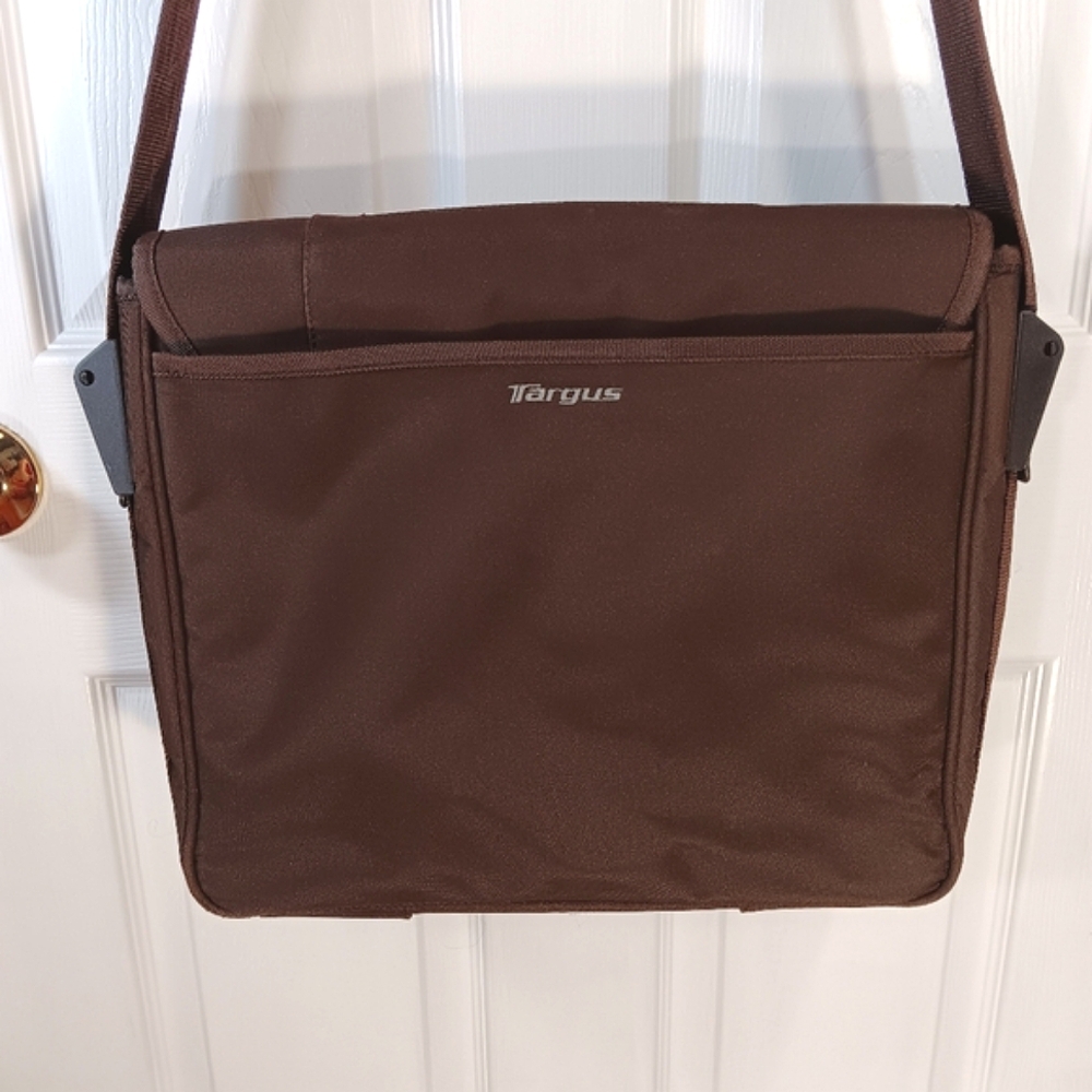Targus Brown Canvas Laptop Bag Messenger Adjustable Strap Unisex - Picture 13 of 16
